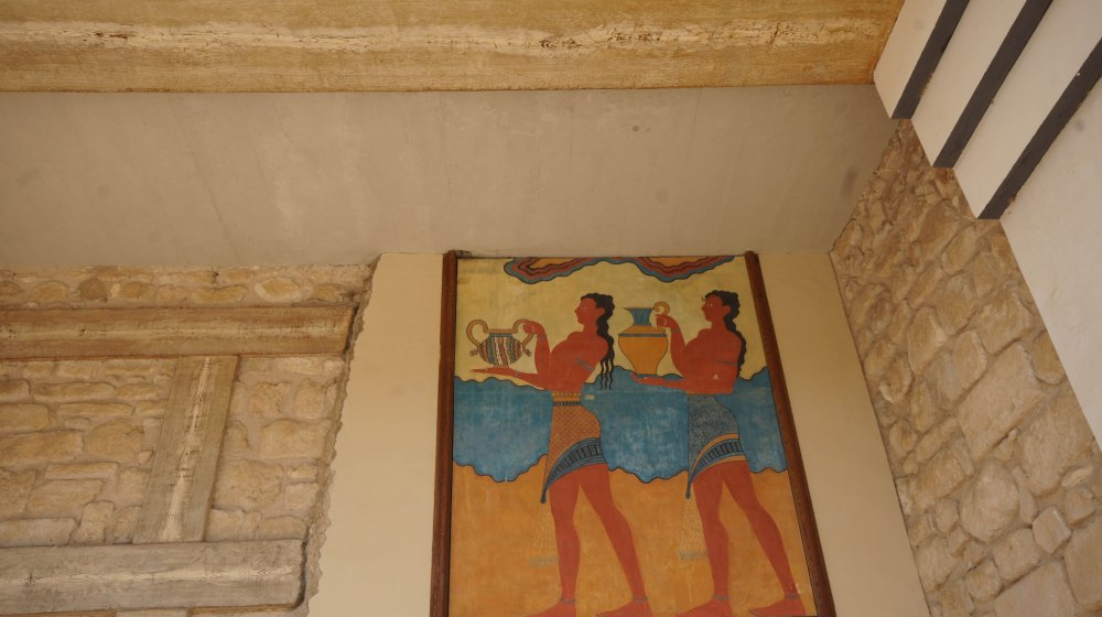 Fresker på et av partiene på Knossos.