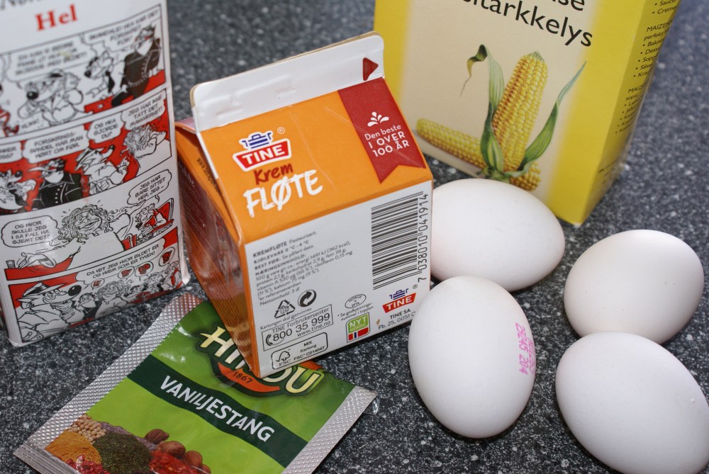 Ingredienser til vaniljesasu.