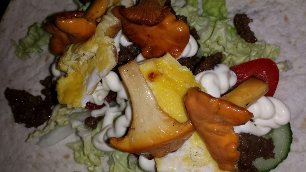 Kantarell i tortillalefse.